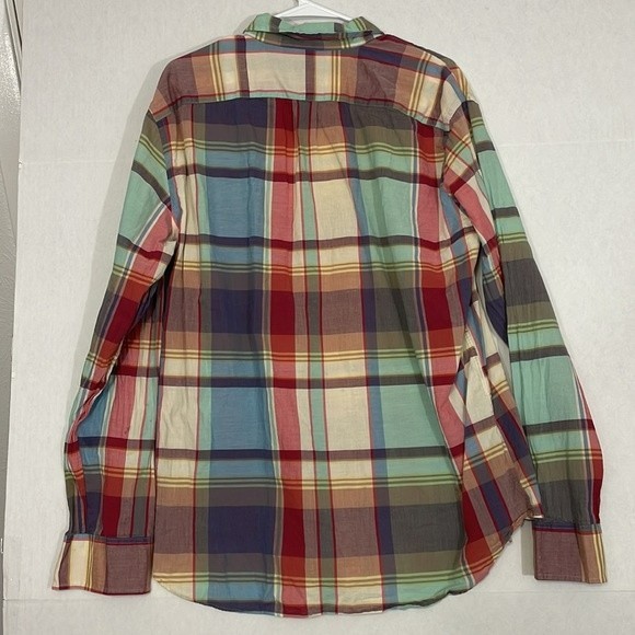 J. Crew Shirt, Lightweight Cotton Long Sleeve Button Down Multicolor Plaid, L - Picture 8 of 8